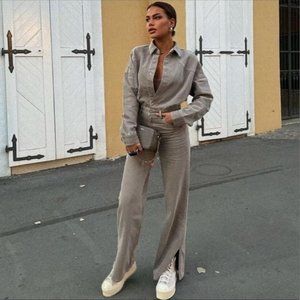 ZARA TRF LONG DENIM JUMPSUIT